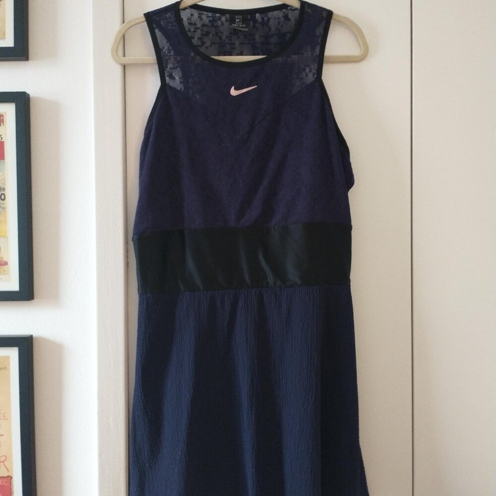 Nike Purple and Black Sleeveless Mini Dress with Pink Swoosh Tennis XL